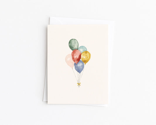 Watercolor Balloons Greeting Card