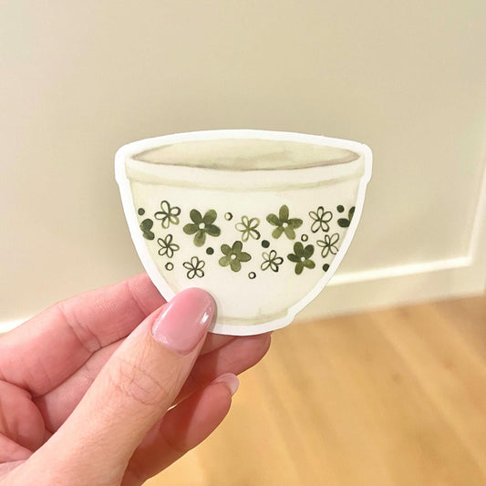 Vintage Daisy Pyrex Inspired Mixing Bowl Sticker