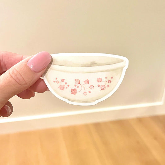 Vintage Pink Gooseberry Pyrex Inspired Sticker