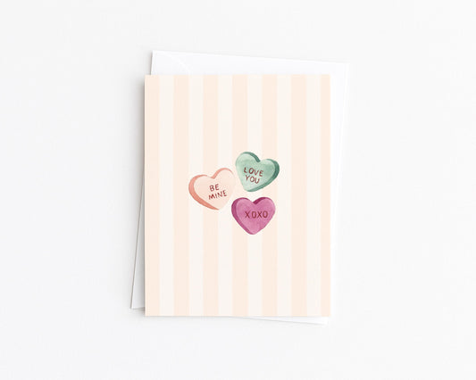 Valentine Candy Hearts Greeting Card