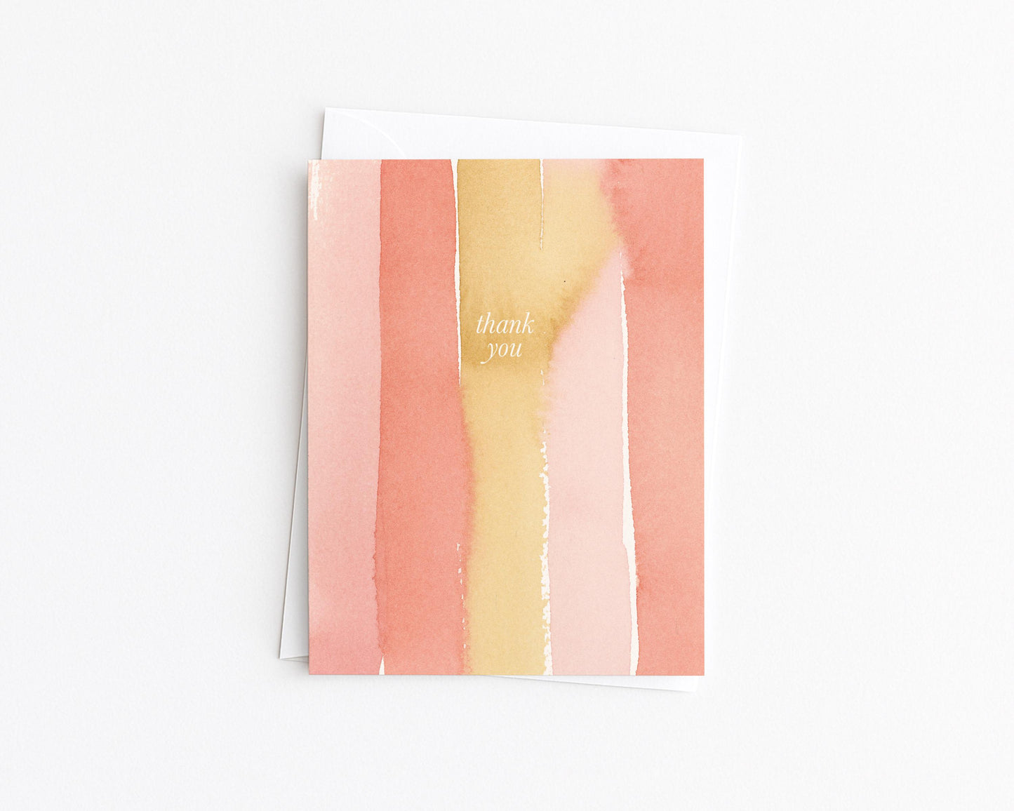 Watercolor Stripes Thank You Card