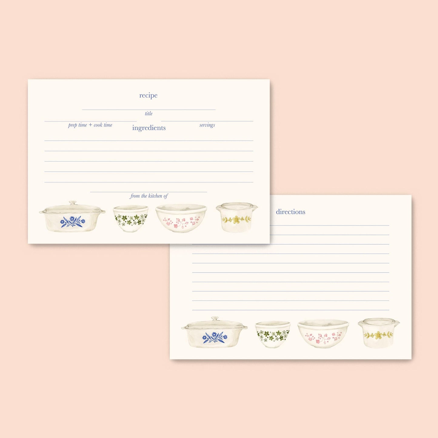 Vintage Kitchenware Recipe Cards