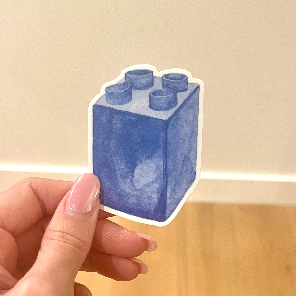 Vinyl Blue Building Block Sticker