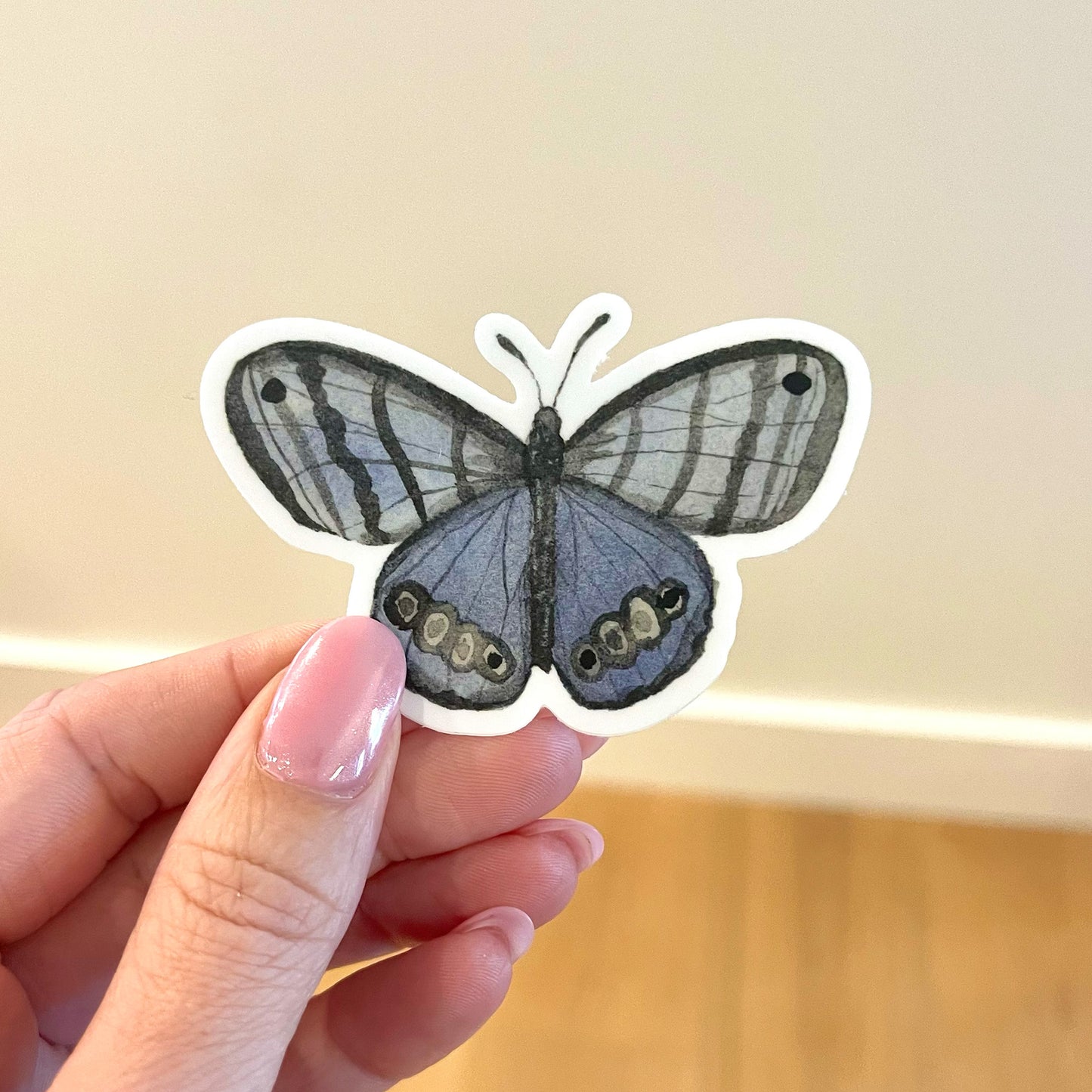 Blue Butterfly Vinyl Sticker