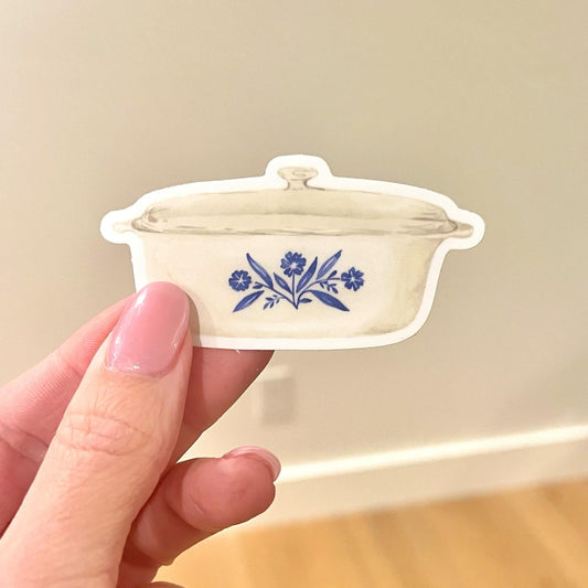 Vintage Pyrex-Inspired Blue Cornflower Vinyl Sticker