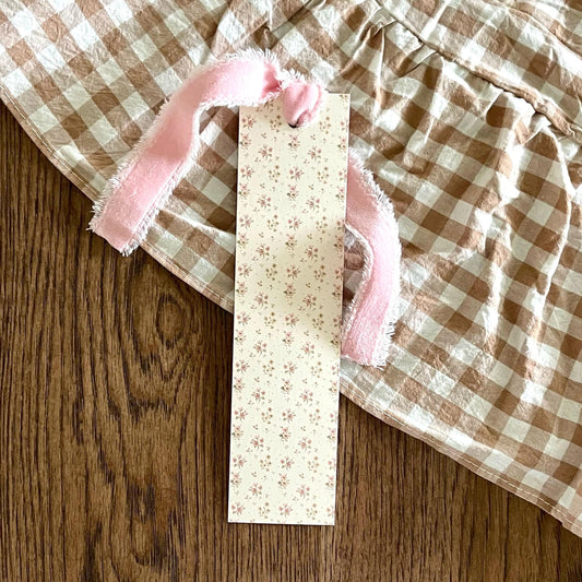 Ditsy Floral Double Sided Bookmark with Velvet Ribbon