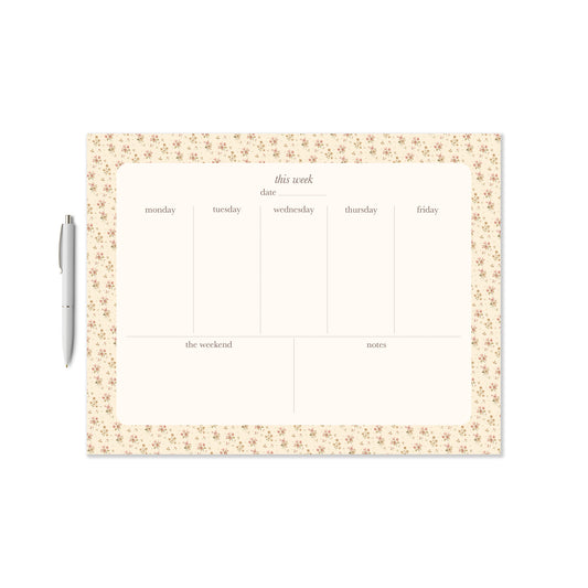 Ditsy Floral Weekly Planner Notepad
