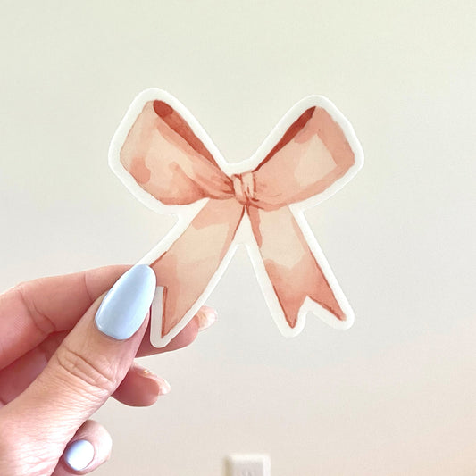 Blush Pink Bow Vinyl Sticker