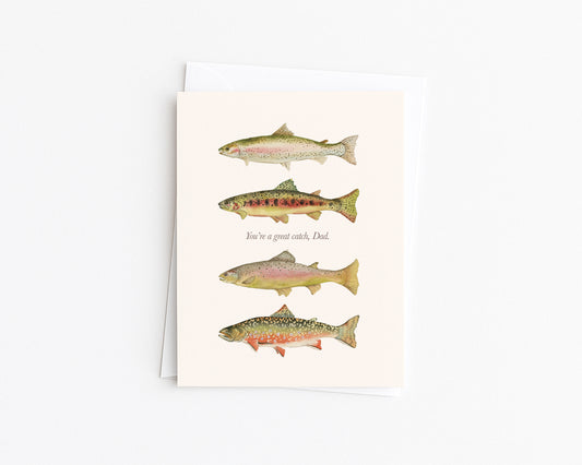 You're a Great Catch, Dad Trout Greeting Card
