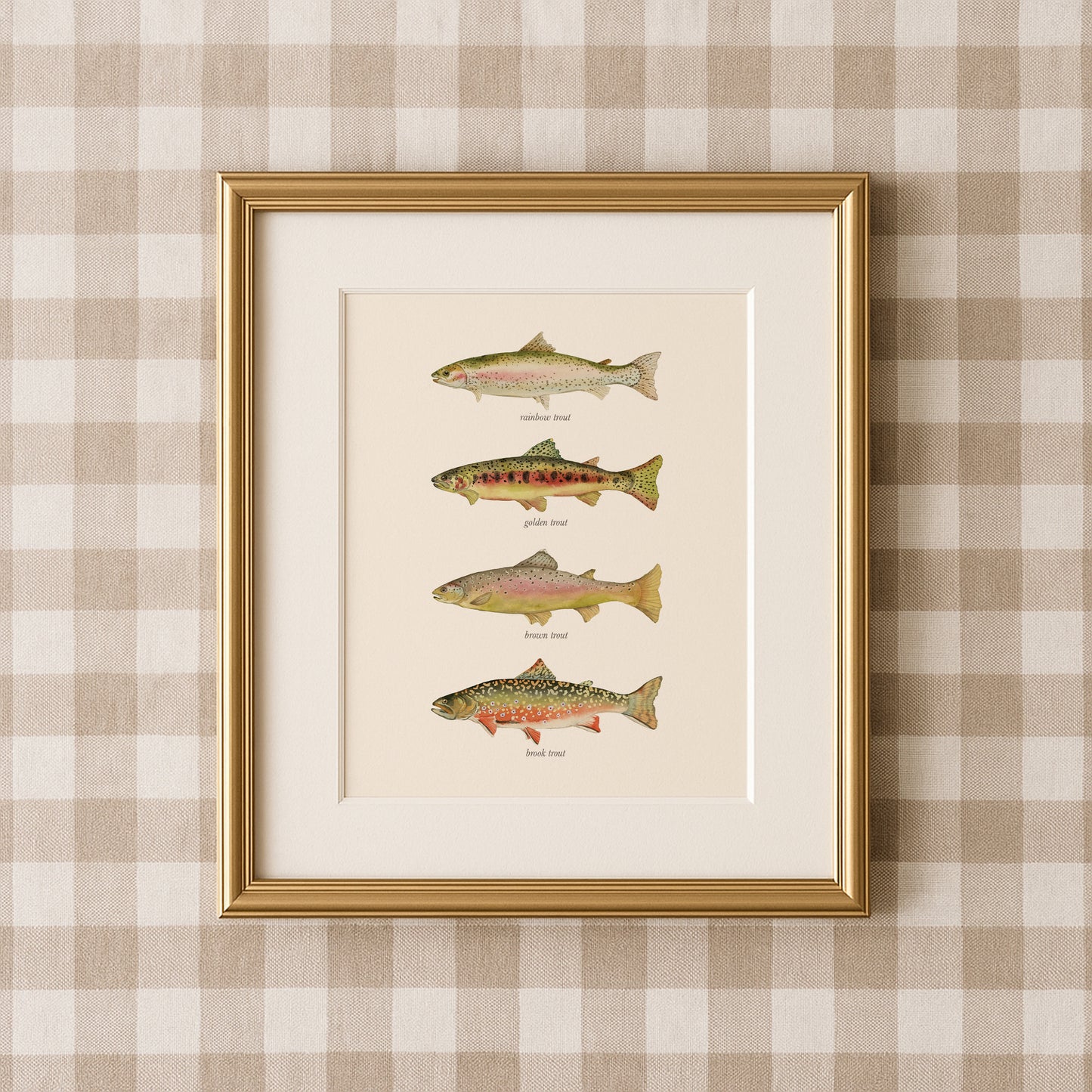 Watercolor Trout Wall Art Print
