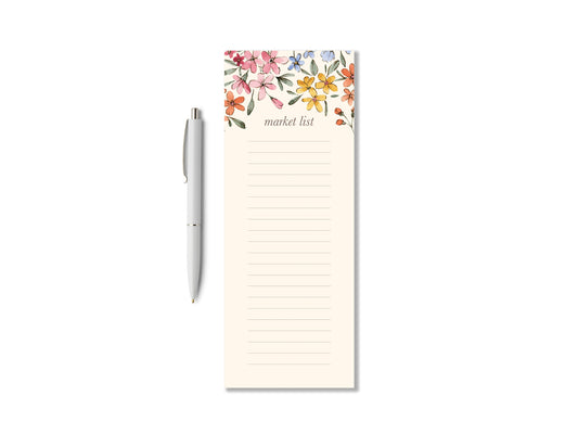 Spring Floral Market List Notepad
